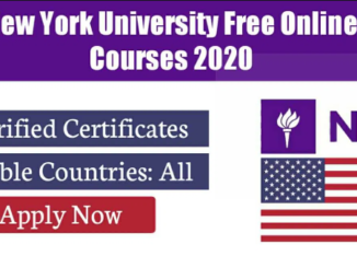 Free Online Courses New York University  2020 |Verified Certificates From USA University