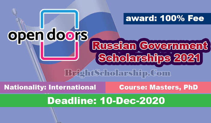 Open Doors International Scholarships 2021 in Russia ...