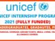 UNICEF International Internship Program 2021 | Fully Funded | international internship program United nation under unicef 2021