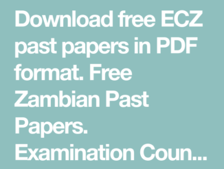 ECZ Past Papers with Answers Pdf Free Download