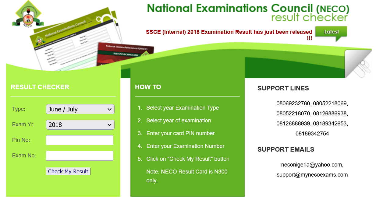 How to check my NCEE Examination Results 2023 Neco common entrance