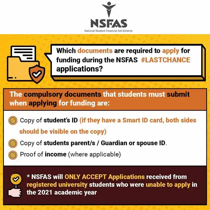 Required documents for nsfas applicants