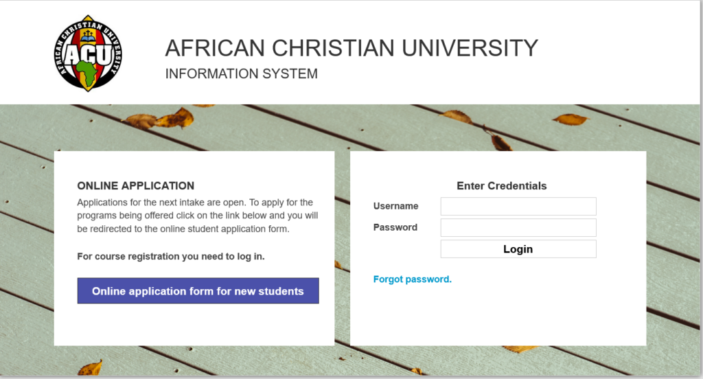 African Christian University Student Portal Login ACU Student