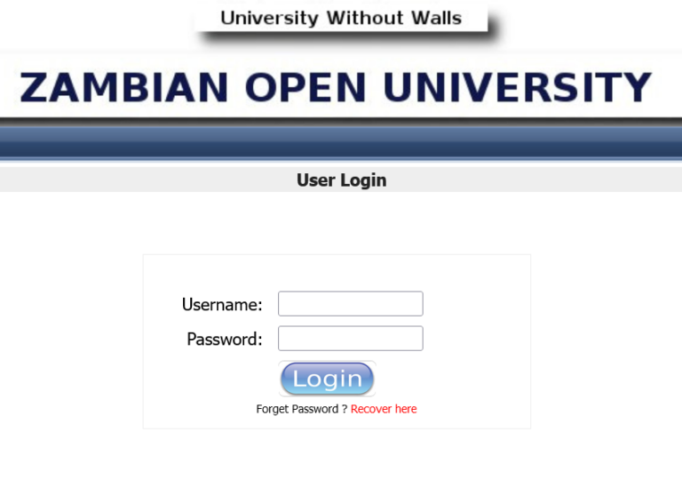 Zambian Open University Student Portal Login ZAOU Student Records 