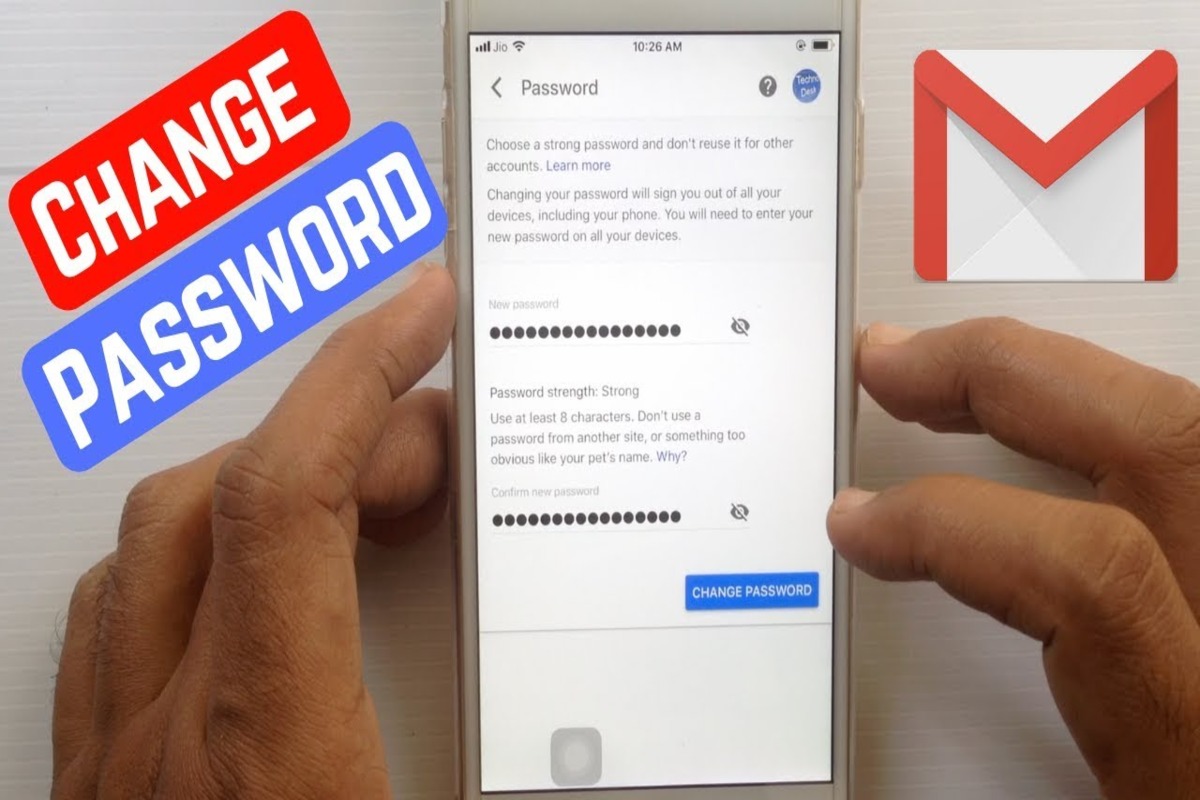 How to change Gmail password on iOS mobile