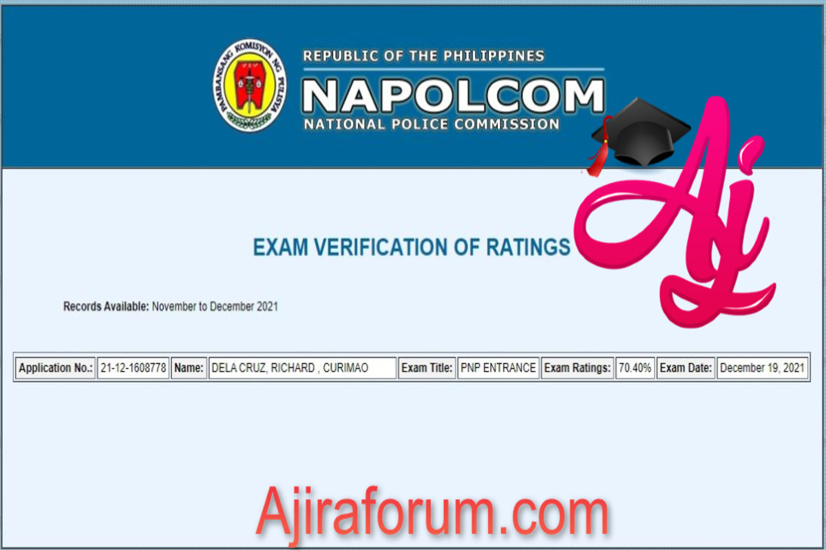 How to Check Your NAPOLCOM Exam Rating Online