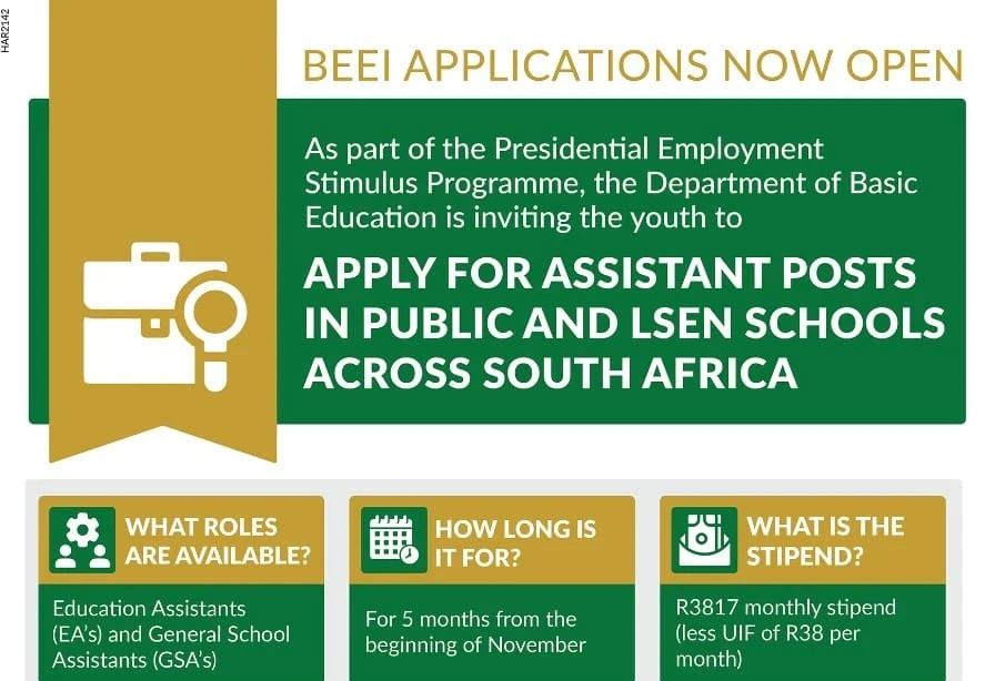 PYEI – BEEI Phase IV Applications Opens 26th September 2022 (R4 081.44 per month) for South Africans