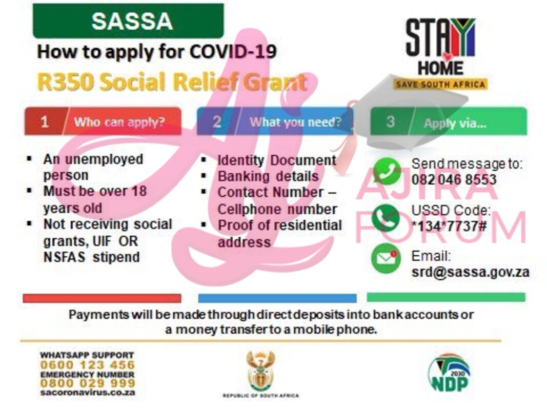 Steps to apply SASSA R350 Grants Via WhatsApp