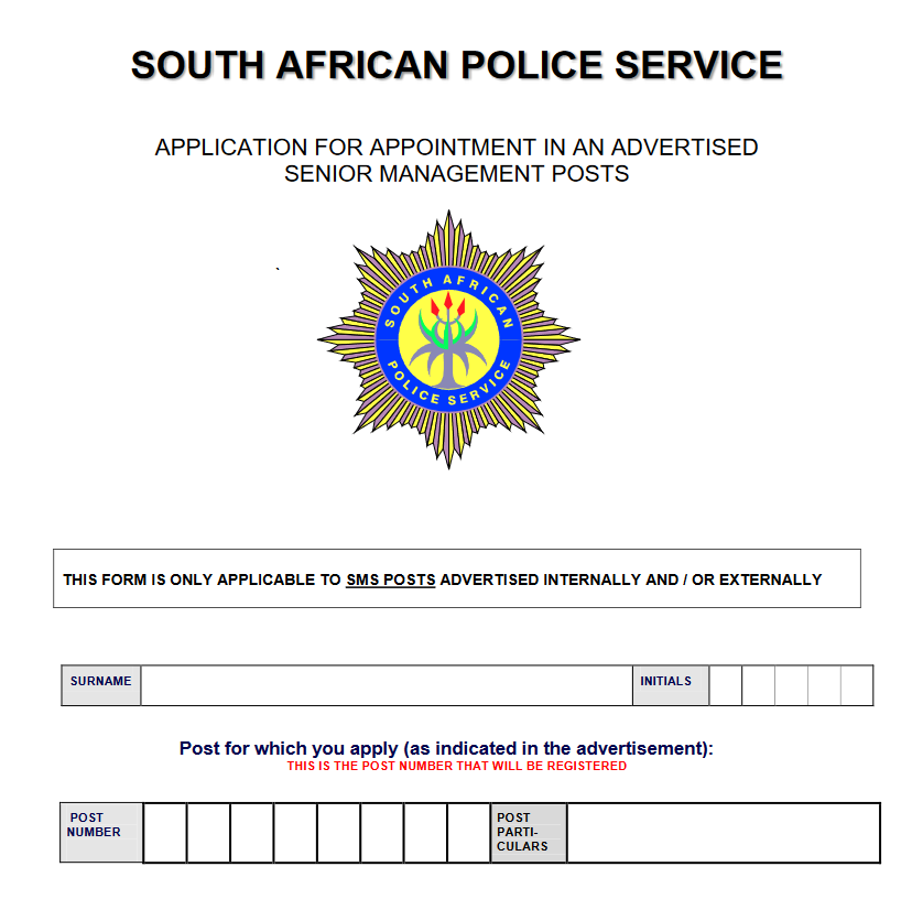 saps.gov.za Application Forms PDF Download 2023/2024