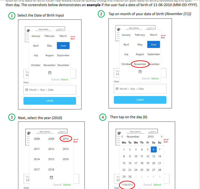 STEP 3.1 – Using the Date-Picker / Calendar