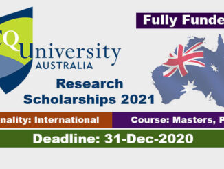 Study in Australia Central Queensland University RTP Scholarship 2021 Fully Funded