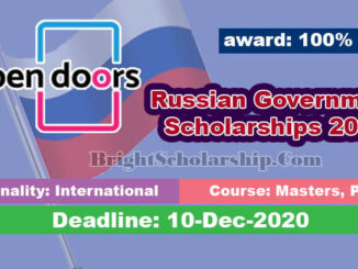 Open Doors International Scholarships 2021 in Russia