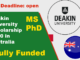 Study in Australia Deakin University Fully Funded Scholarship 2020