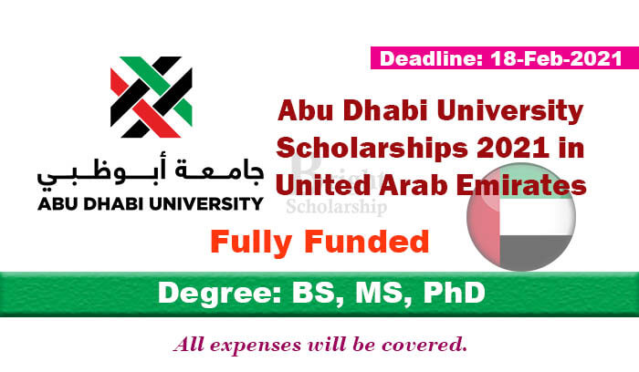 Study in UAE Abu Dhabi University Scholarships 2021 (Fully Funded)