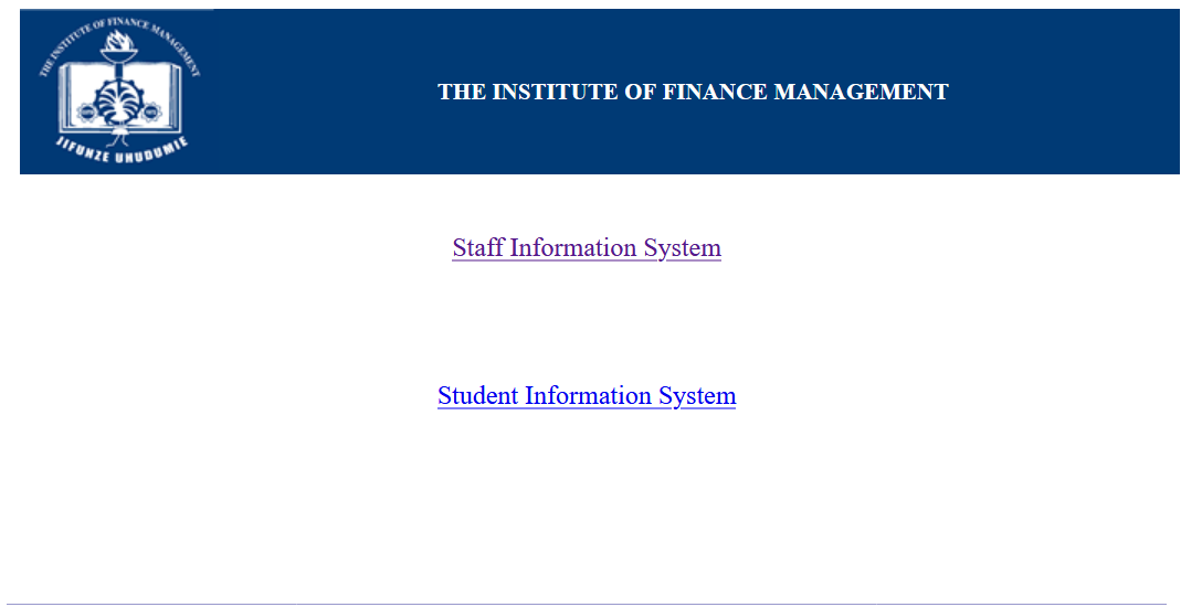 IFMSIS Login Students And Staff portal Institute of Finance Management