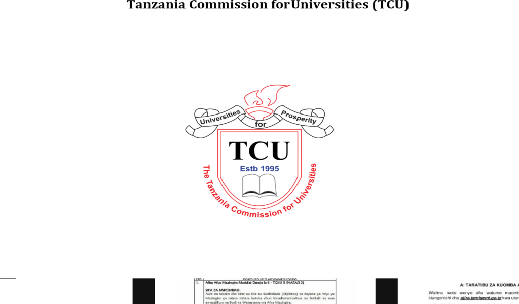 TCU Form six Guide Book 2021/2022 PDF Download