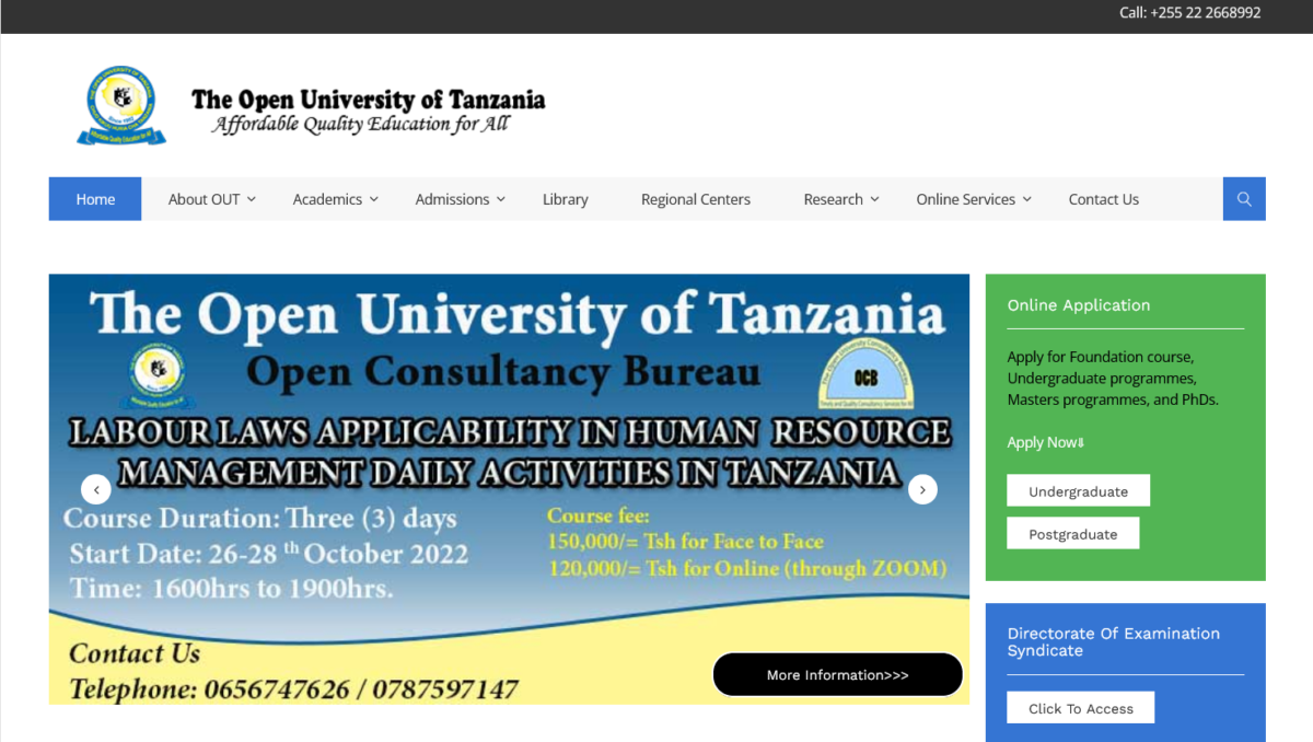 Majina ya wanafunzi waliochaguliwa kujiunga chuo cha Open University of Tanzania OUT 2022/2023