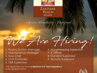 Job Opportunities at Zanzibar Beach Resort September 2021