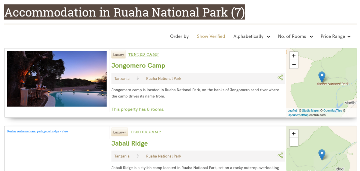 Ruaha National Park Book Accommodation Directly