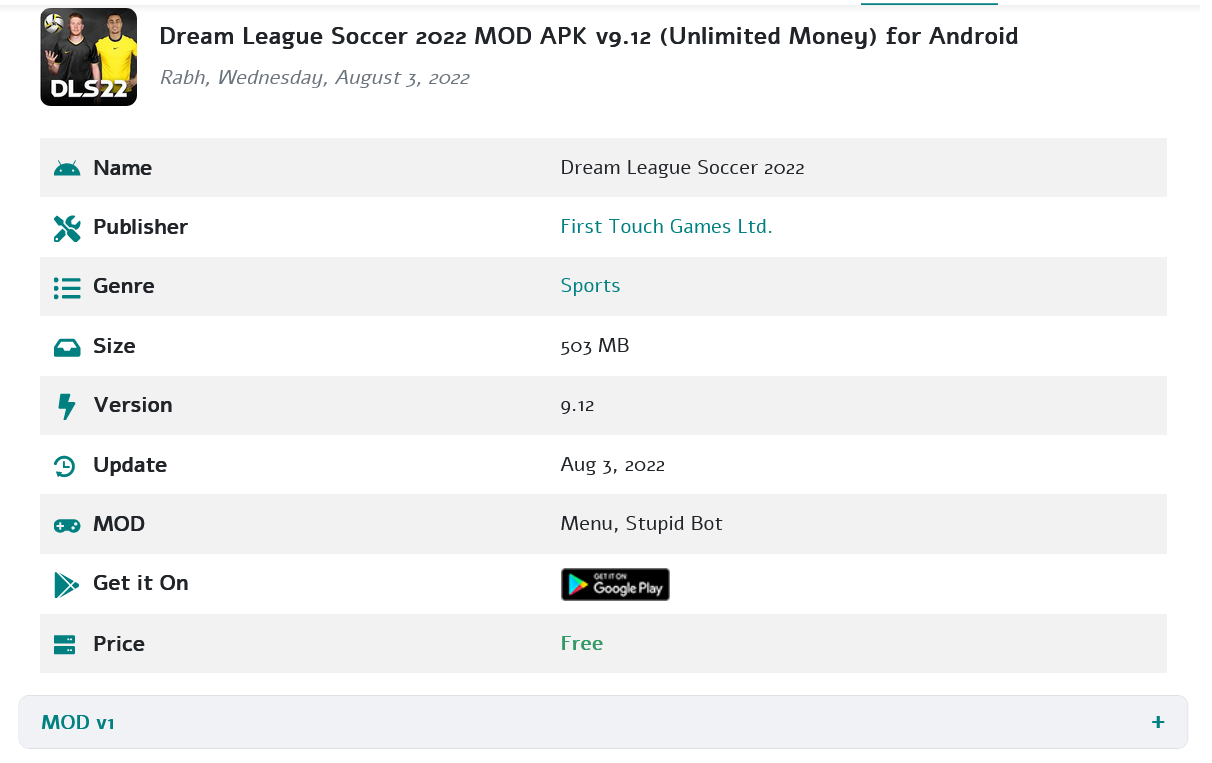 Dream League Soccer 2022 MOD APK v9.12 (Unlimited Money) for Android