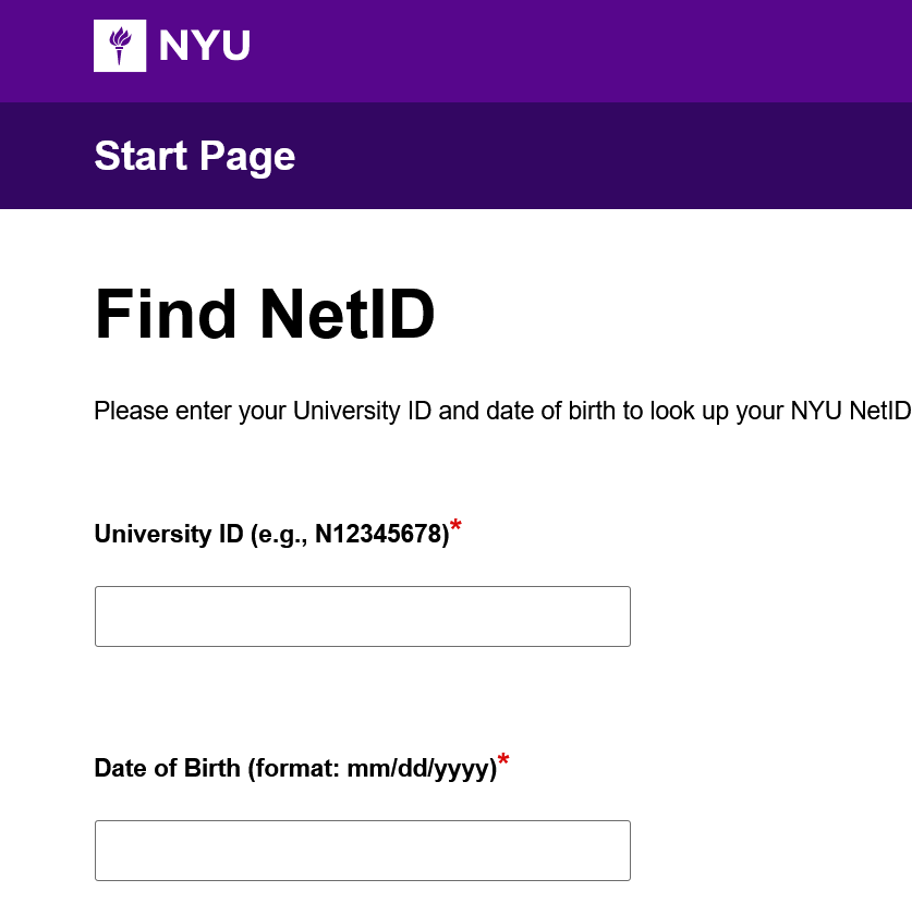 NYU Find NetID