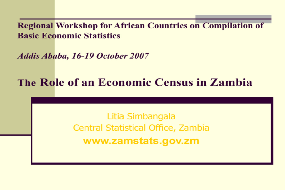 Zamstats Economic Important Of Census in Zambia