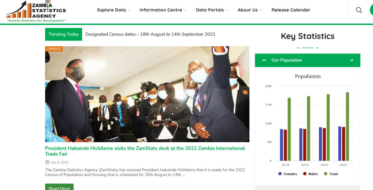 Zambia National Statistical Calendar 2022 – Zamstats Calendar