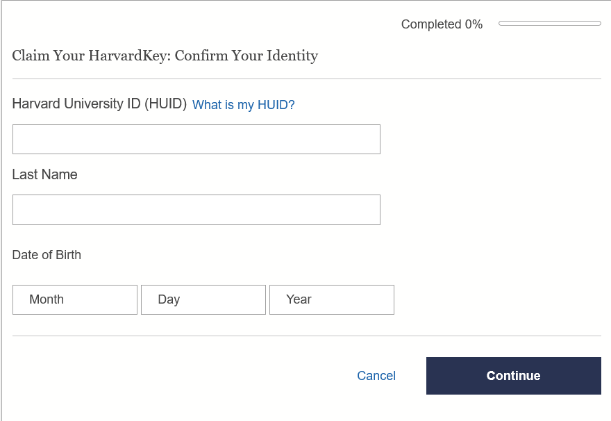 Claim Your HarvardKey: Confirm Your Identity