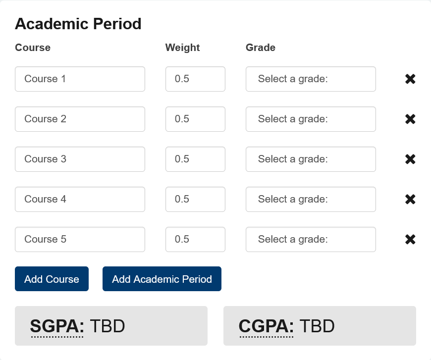 University of Toronto GPA Calculator !!