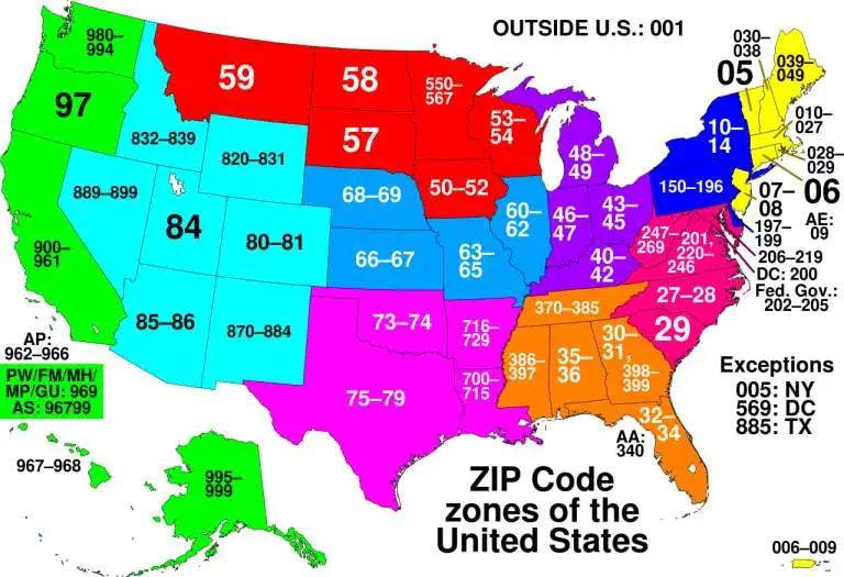 The United States ZIP Codes – List of All US Postal Code by States