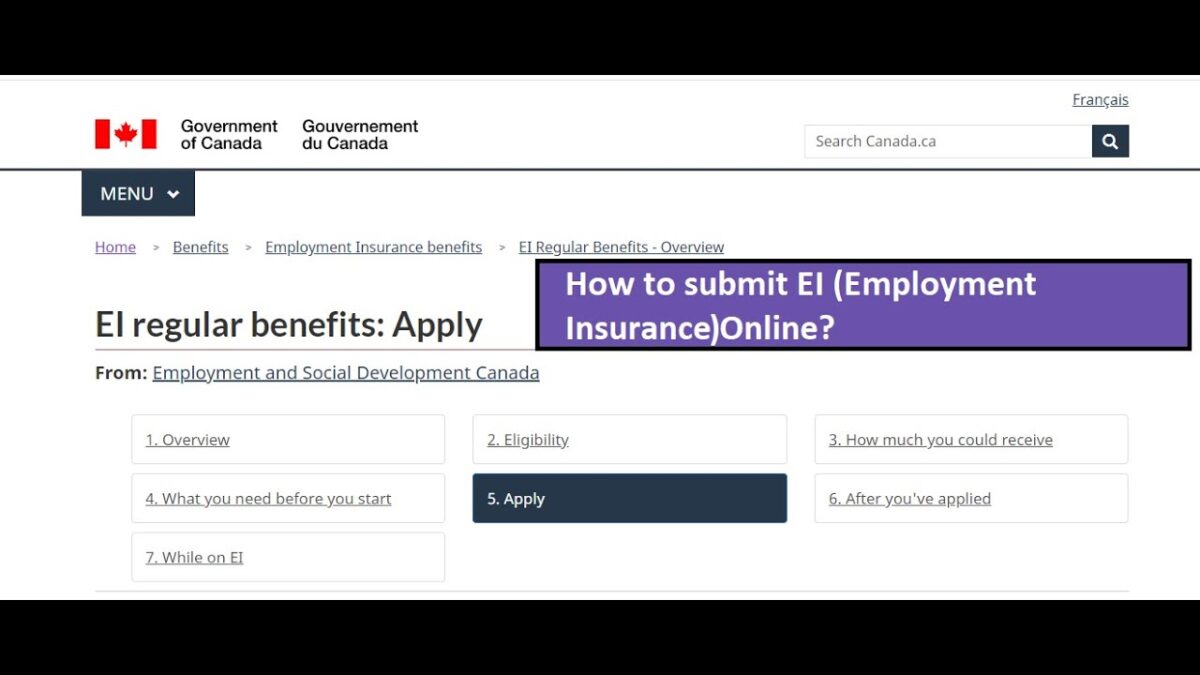 How to submit application for Employment Insurance (EI) in Canada