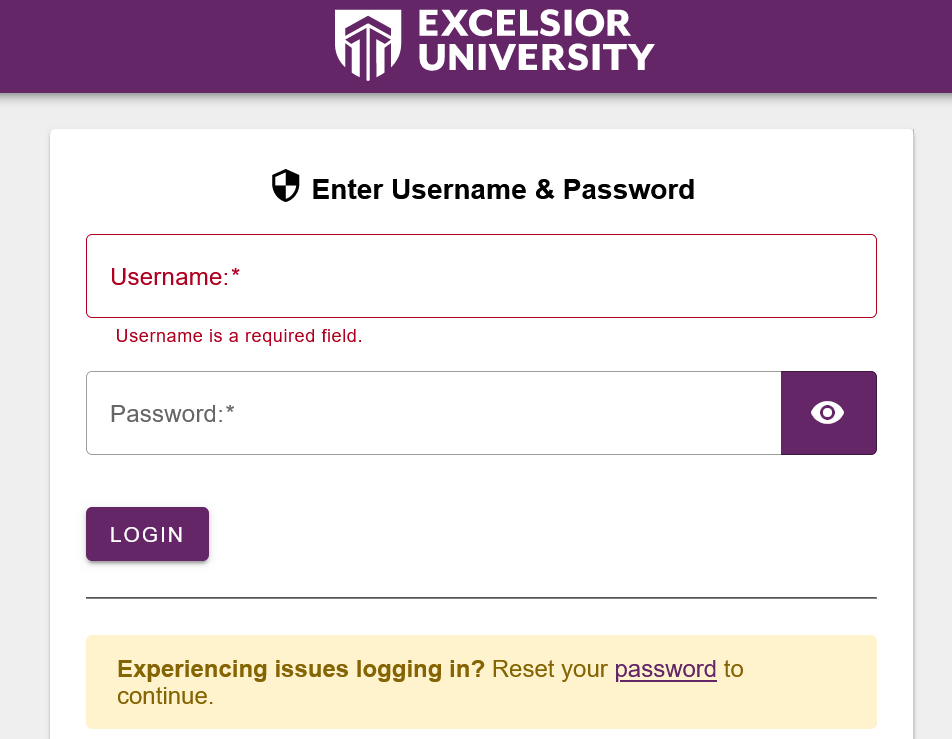 How to log into Excelsior College