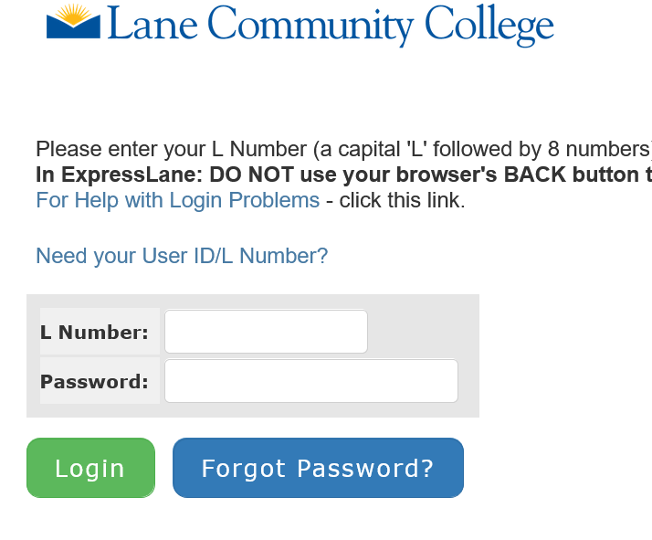 How to log into Lane Community College