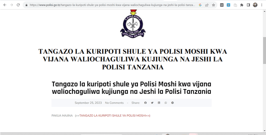 Majina waliochaguliwa Jeshi la Polisi 2023 Download PDF Police Selection