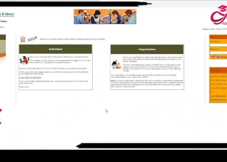 How to Register on essa.labour.gov.za for Government Jobs
