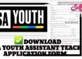 SAYouth Teacher Assistant Application Form PDF Download(Updated)