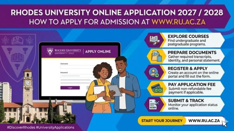 Rhodes University Online Application 2027 /2028: How to Apply for Admission at www.ru.ac.za