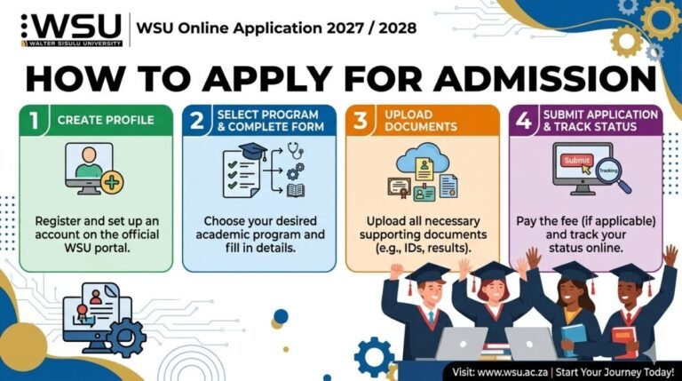 WSU Online Application 2027 /2028 How to Apply for Admission Walter Sisulu University
