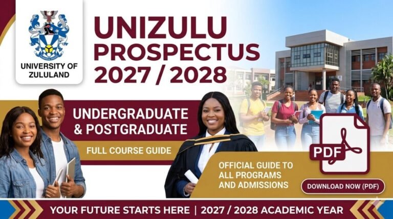 UNIZULU Prospectus 2027 /2028 PDF Download Undergraduate & Postgraduate