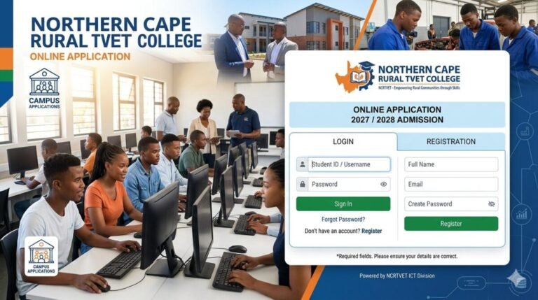 Northern Cape Rural TVET College(NCRTVET) Online Application 2027 /2028 Admission Login and Registration Form