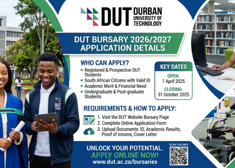 Durban University of Technology (DUT) Bursary 2026/2027 Application Details