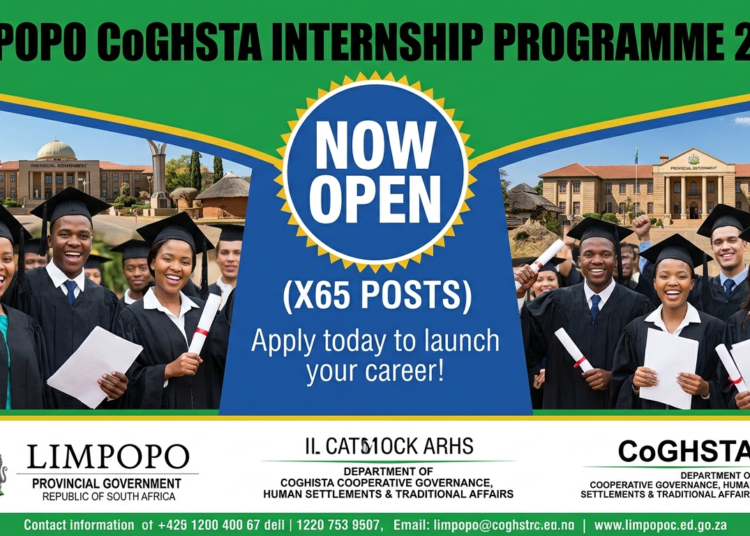Limpopo CoGHSTA Internship Programme 2026 (X65 Posts) Now Open