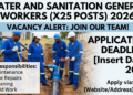 Water and Sanitation General Workers X25 Posts 2026: Apply Now for Latest Opportunities