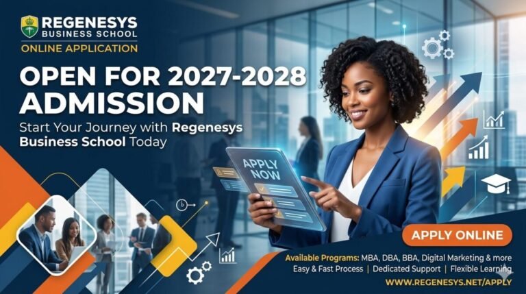 Regenesys Business School Online Application 2027-2028 Admission