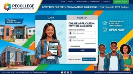 Port Elizabeth TVET College(Pecollege) Online Application 2027 /2028 Admission Login and Registration Form