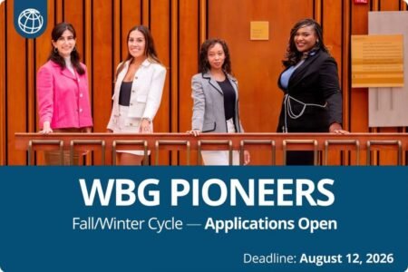 World Bank Group (WBG) Pioneers Program 2026: Paid Internship Applications Now Open for Undergraduate Students World Bank Group (WBG) Pioneers Program 2026: Paid Internship Applications Now Open for Undergraduate Students
