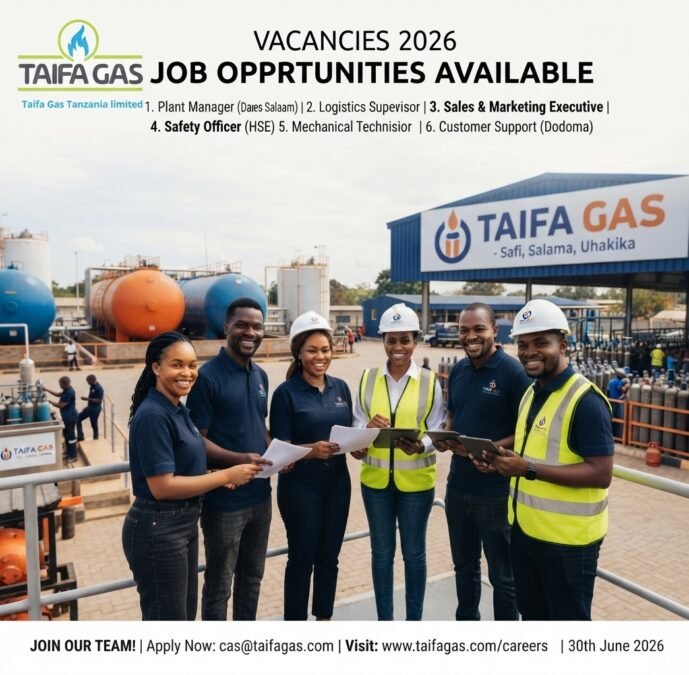 Taifa Gas Vacancies 2026 – 6 Job Opportunities in Tanzania Taifa Gas Vacancies 2026 – 6 Job Opportunities in Tanzania