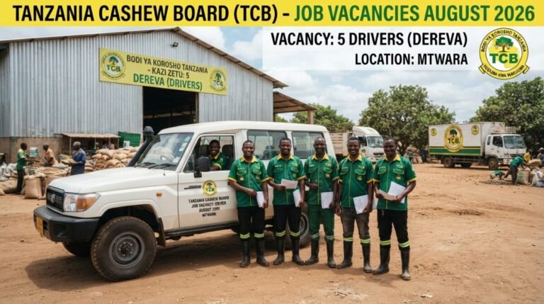 5 Job Vacancies Tanzania Cashew Board August 2026 (Drivers)