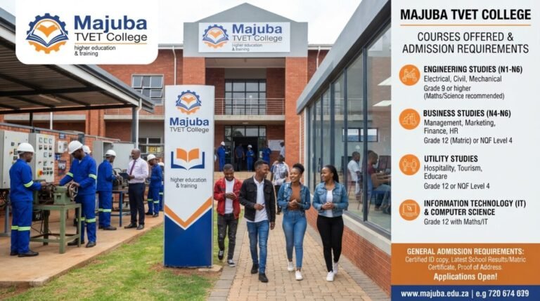 Majuba TVET College courses offered and Admission requirements