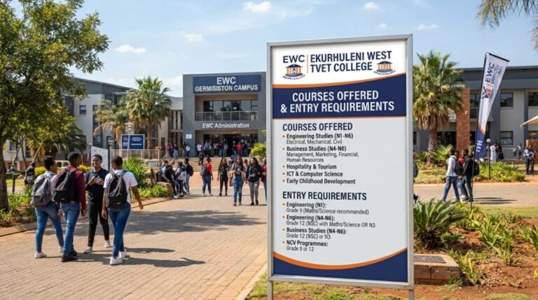 EWC courses offered and entry requirements -Ekurhuleni West TVET College